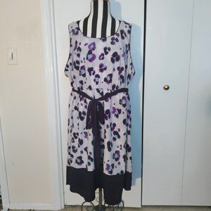 Purple Animal/Floral Print Dress 26/28